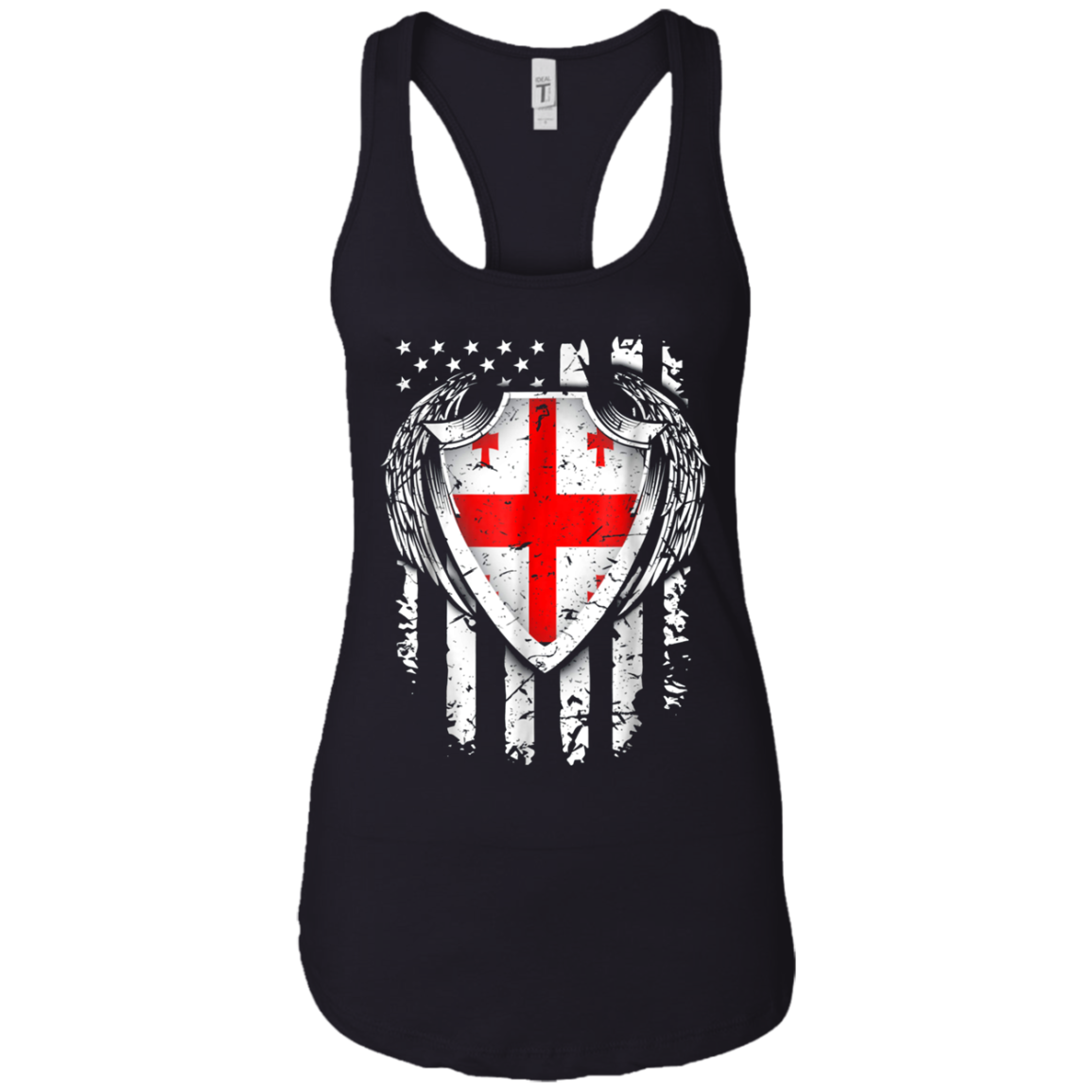 Angel Georgian American Flag Patriotic Georgia USA Tshirt