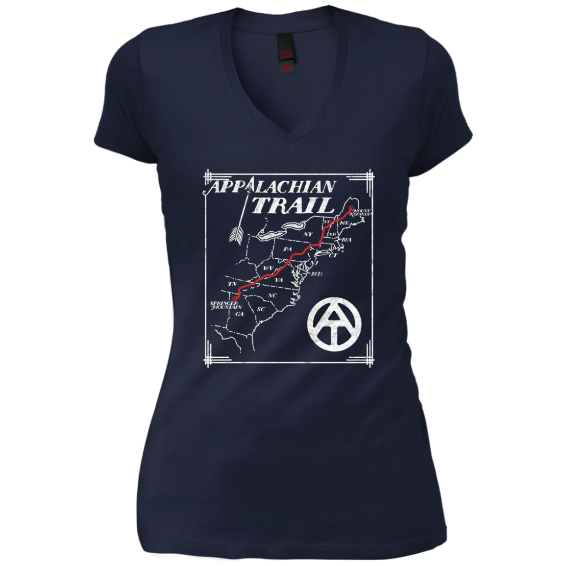 Appalachian Trail Map Retro Long Sleeve Tee Shirt
