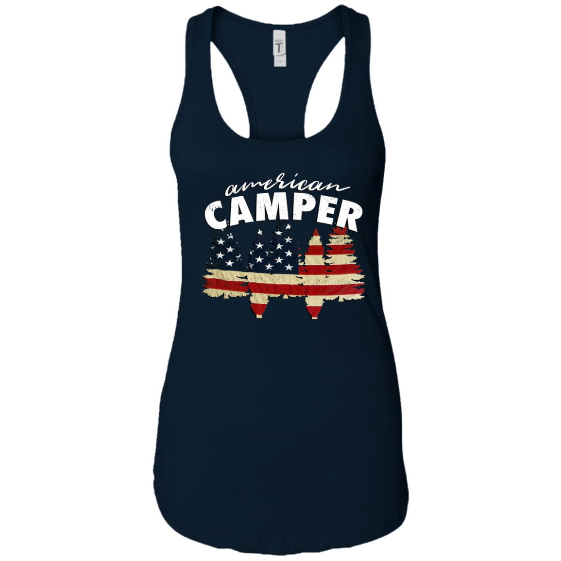 American Camper U.S. Flag Patriotic Camping T Shirt