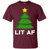 Image of Christmas Tree Lit Af Funny Christmas Shirt
