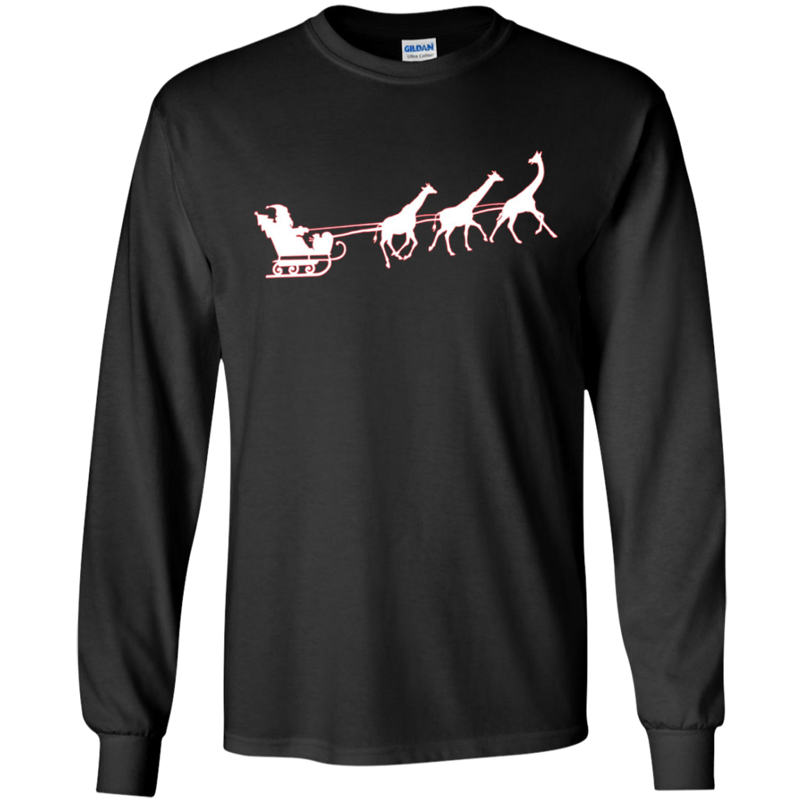 African Santa Sleigh Giraffe T-shirt Merry Christmas Gifts