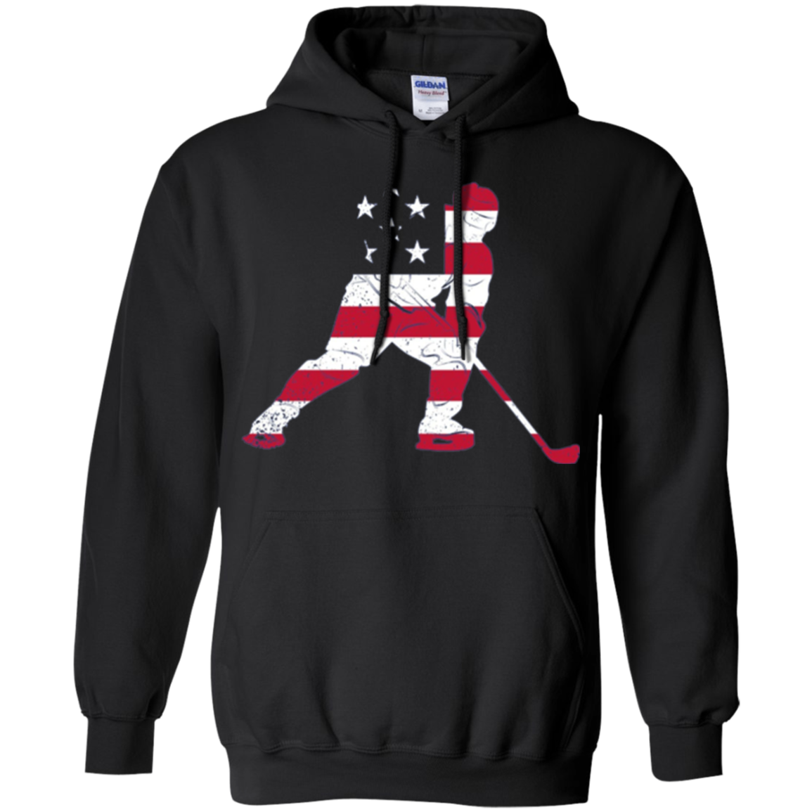 American USA Flag Ice Hockey T-Shirt Patriotic Sports Gift
