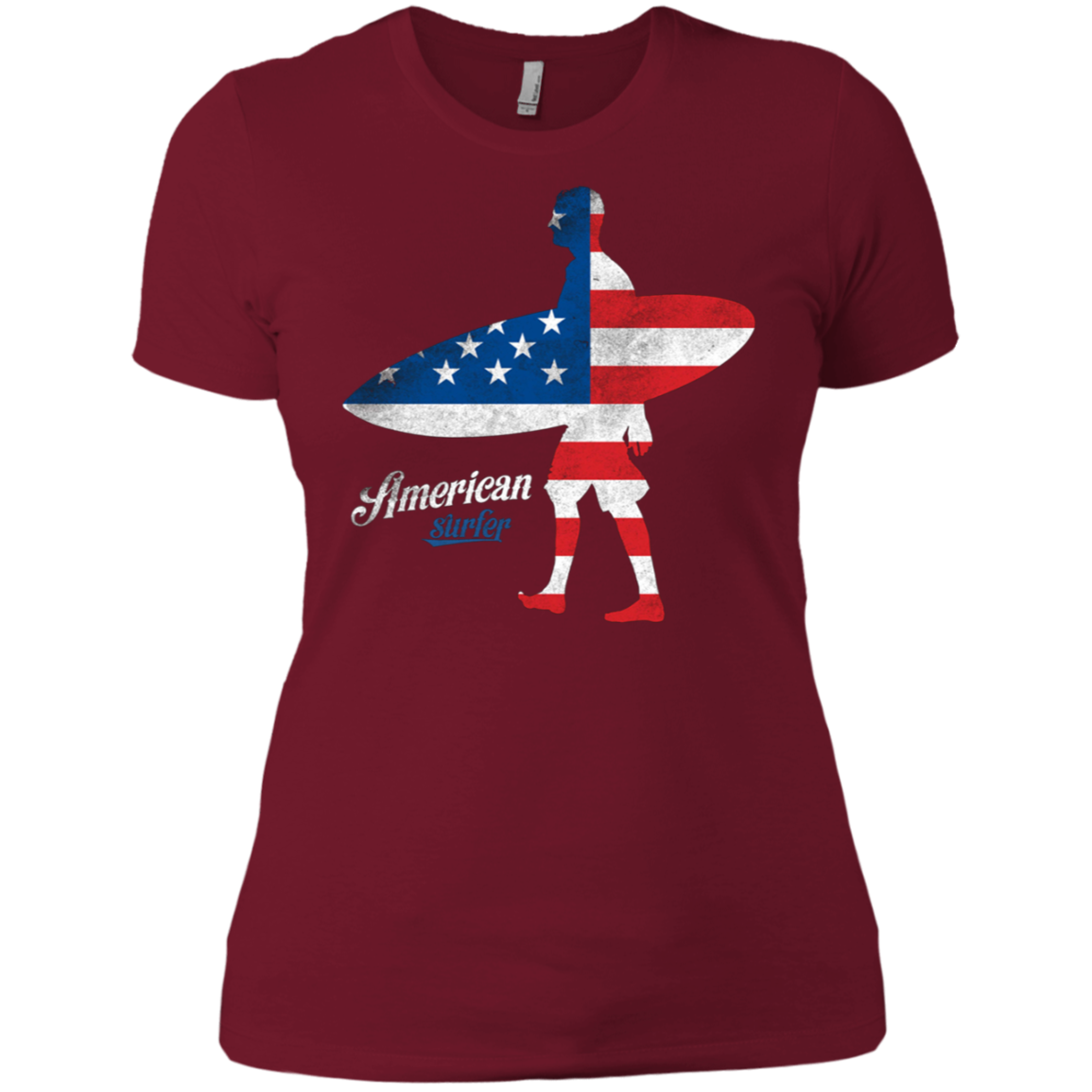 American Flag Surfer Tee Shirt USA Love Surfing Surf Gifts