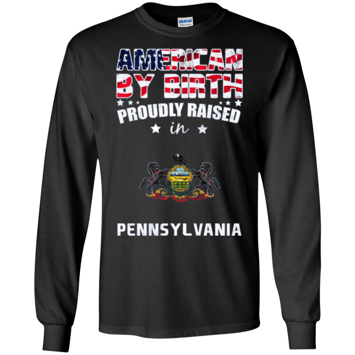 American By Birth Proudly Raised In Pennsylvania Flag Shirt