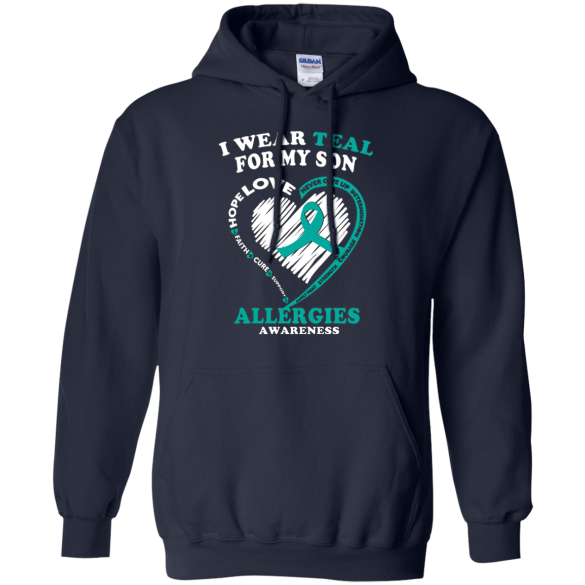 T-shirt de sensibilisation aux allergies - Je porte du sarcelle pour mon fils