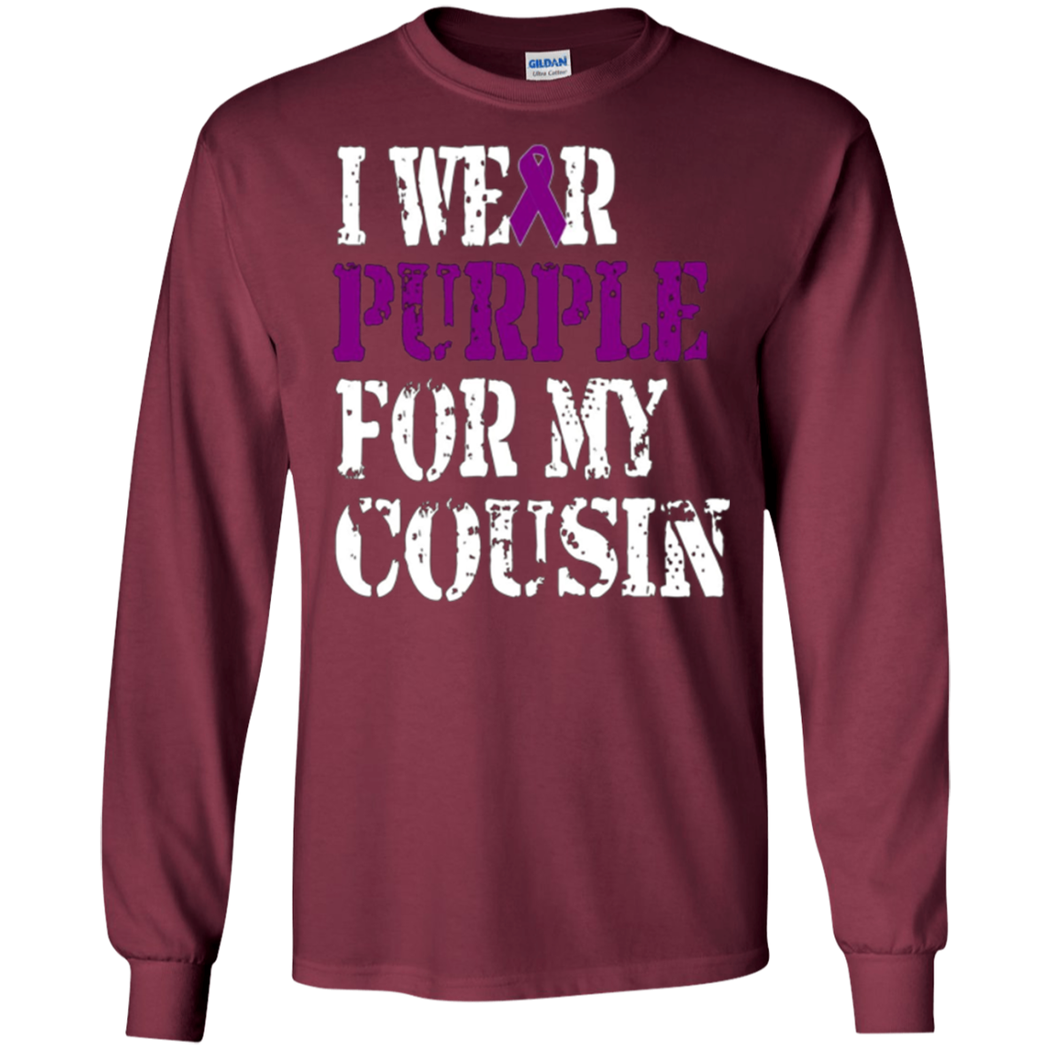 Alzheimer's Awareness T-shirt I Wear Purple For My Cousin