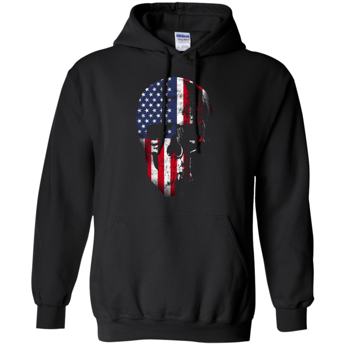 American Flag Skull Patriotic 4th of July T-Shirt