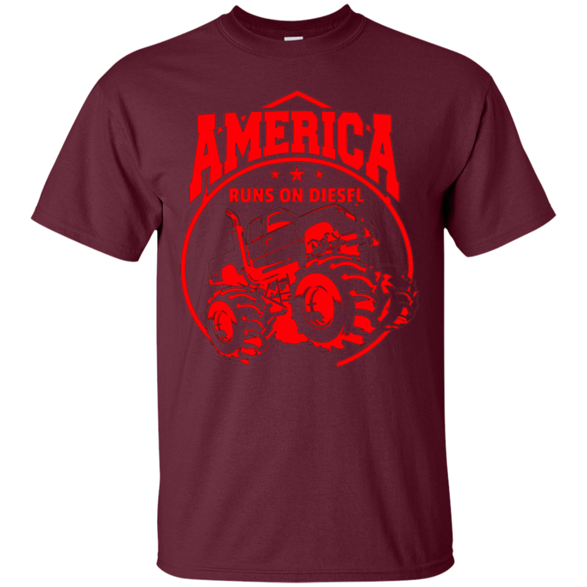America Runs On Diesel Gear Monster SUV Truck Fans T-Shirt