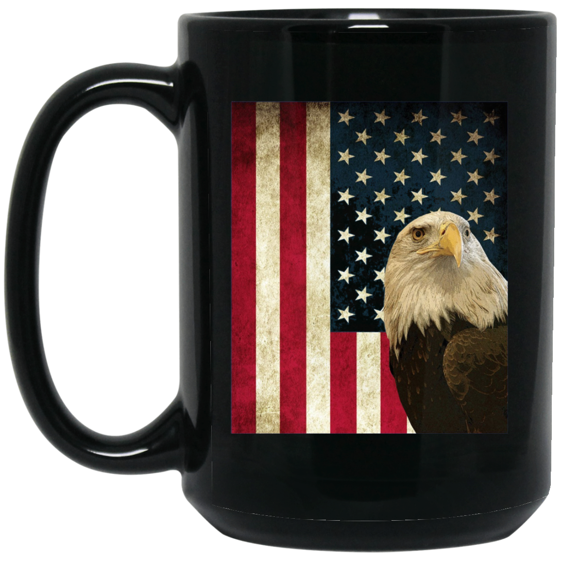 American Bald Eagle Retro Flag Long Sleeve Shirt, Patriotic