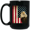 Image of American Bald Eagle Retro Flag Long Sleeve Shirt, Patriotic