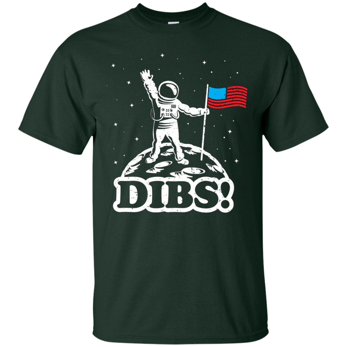 American Flag on Moon July 4th funny t shirt Astronaut space