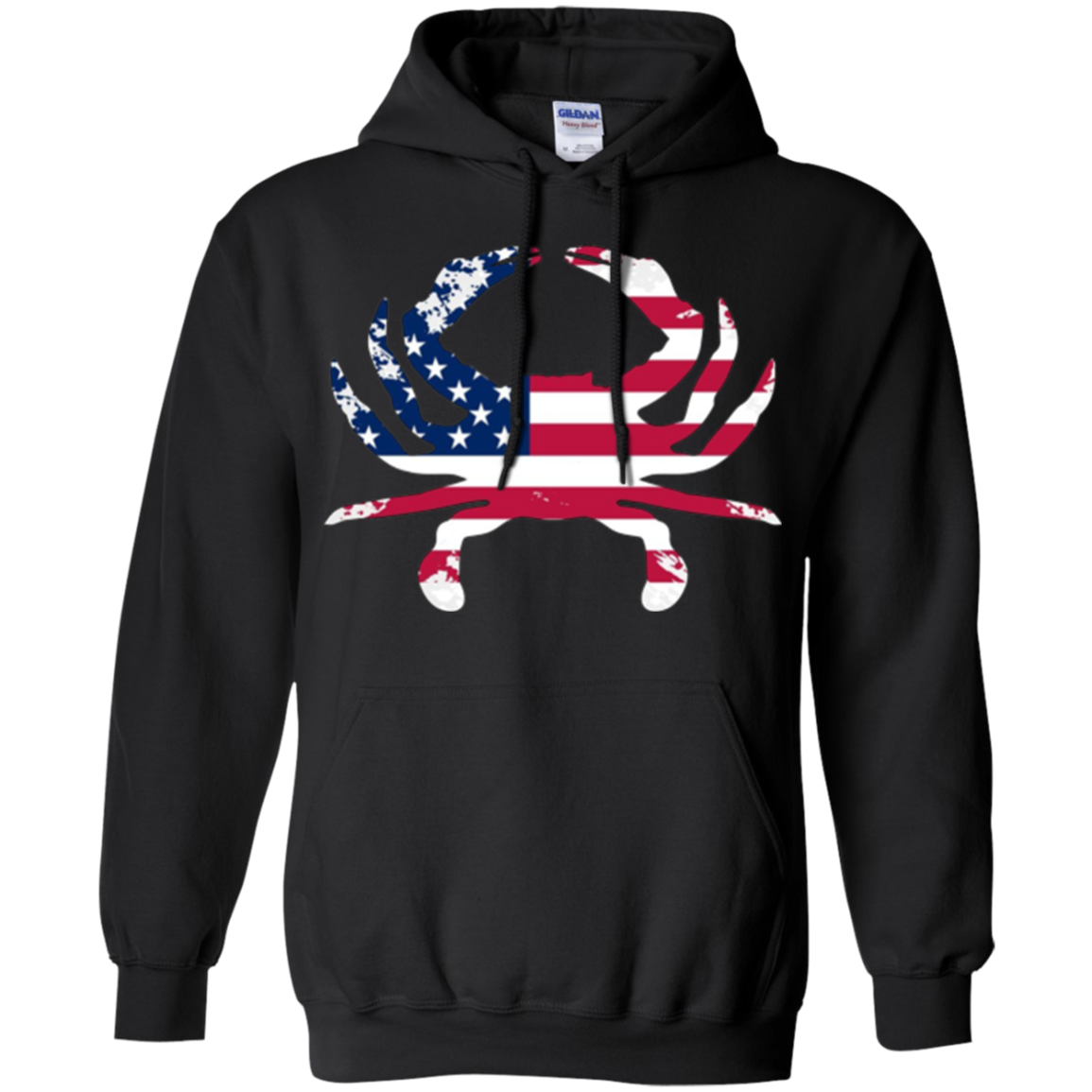 American Flag Tees: Crab Animal Outline USA T-Shirt