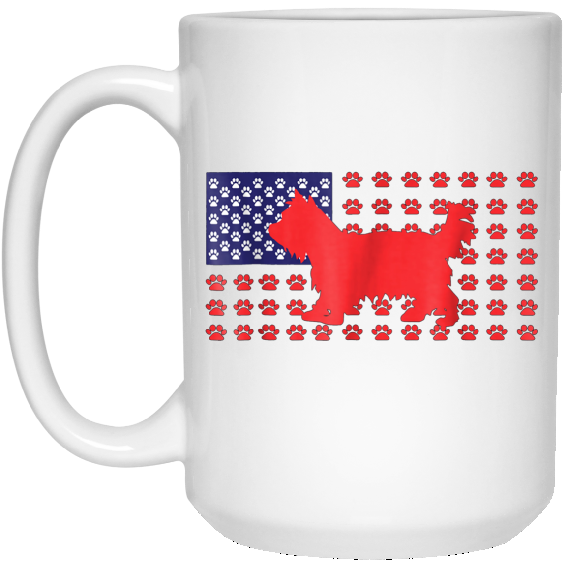 4th of July Tshirt - Funny Yorkshire Terrier American Flag