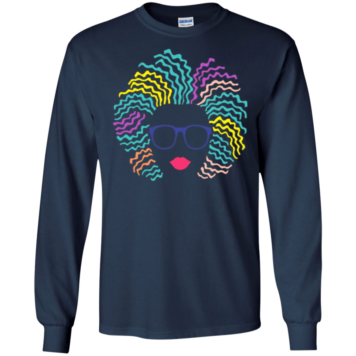Afro Girl T-Shirt: Natural Hair & Glasses, Black Women Art