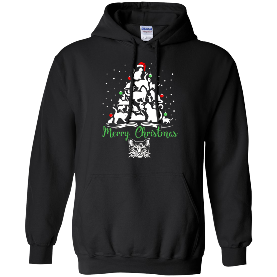 Christmas Tree Merry Christmas Cat Lover Gift T-shirt