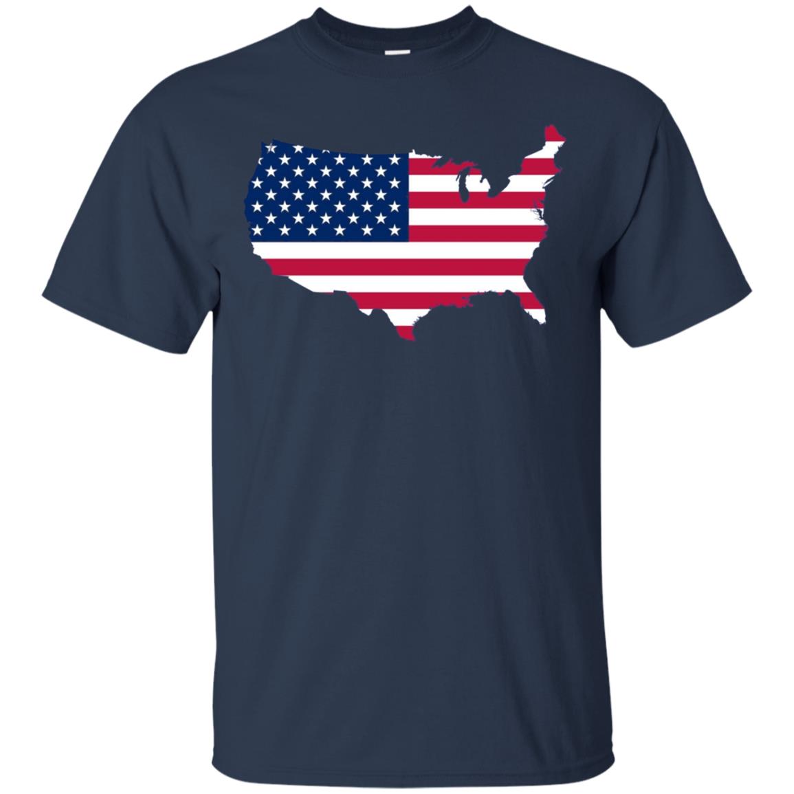 American Flag LS T-Shirt 4th of July America Graphic Tee