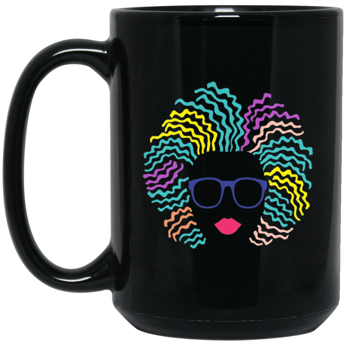 Afro Girl T-Shirt: Natural Hair & Glasses, Black Women Art