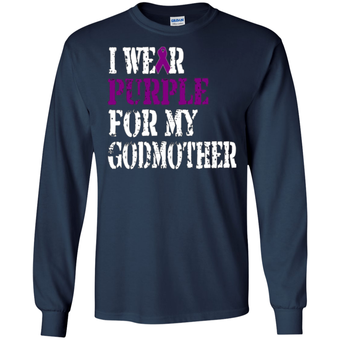 Alzheimer's Awareness T-shirt I Wear Purple For My Godmother