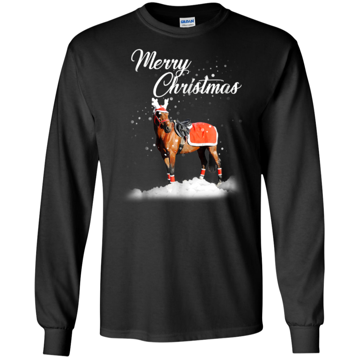 Santa Merry Christmas Horse TShirt Farm Farmer Christmas Tee