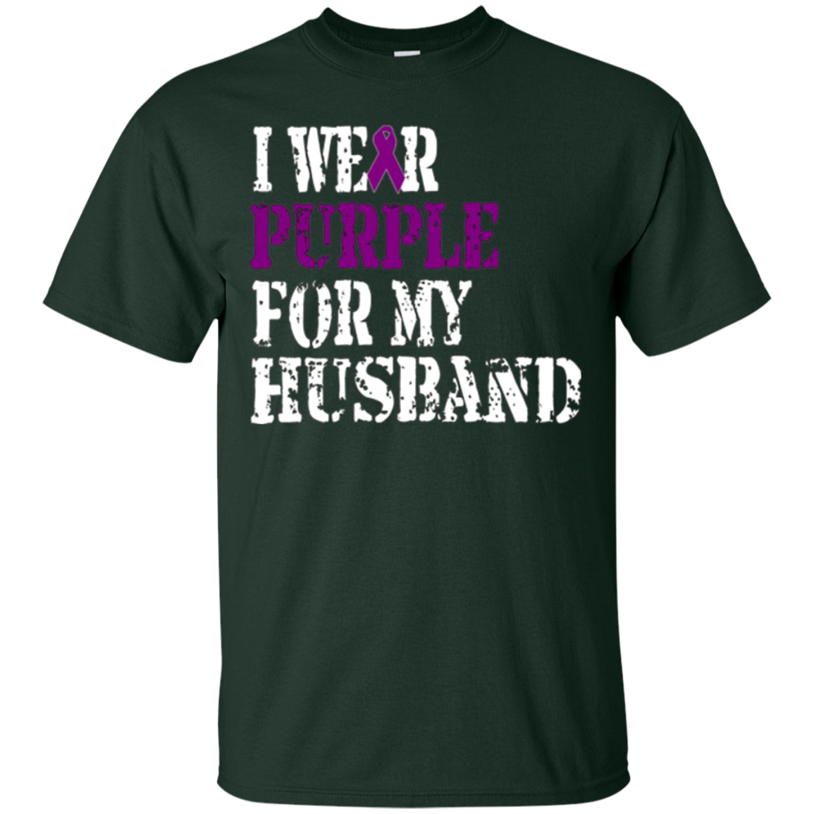 Alzheimer's Awareness T Shirt I Wear Purple For My Husband