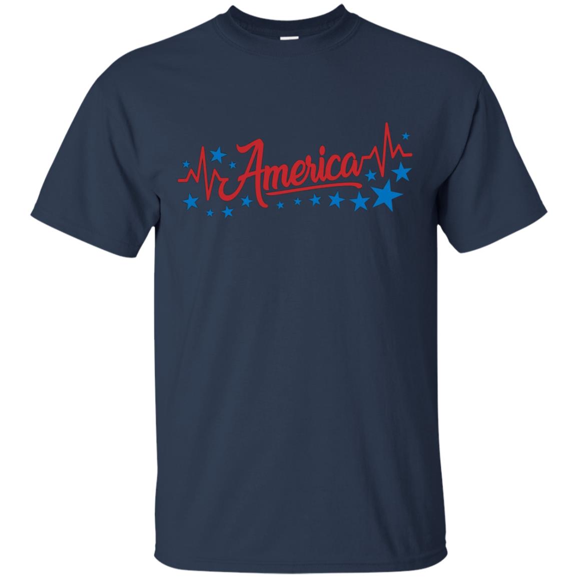 America Heartbeat Long Sleeve Fourth of July Outfit Stars