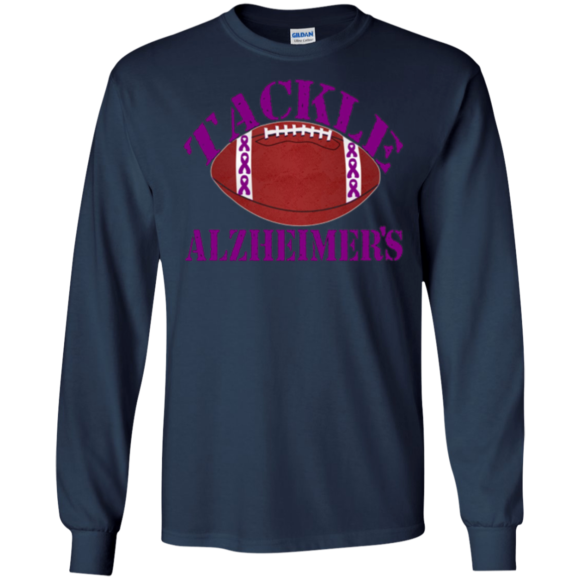 Alzheimer Awareness Purple Ribbon T Shirt For Football Fans