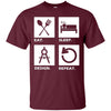 Image of Architect funny Long Sleeve Man Women Eat Sleep Design Tee