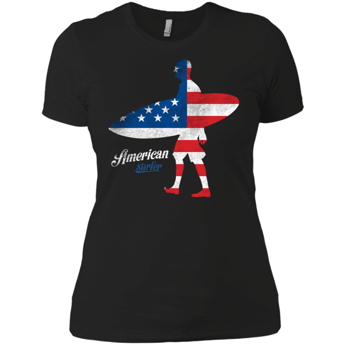 American Flag Surfer Tee Shirt USA Love Surfing Surf Gifts