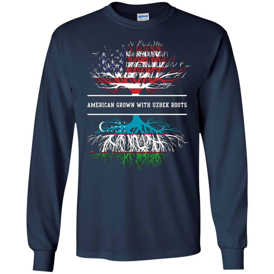 American Grown With Uzbek Roots T-Shirt Uzbekistan Tee