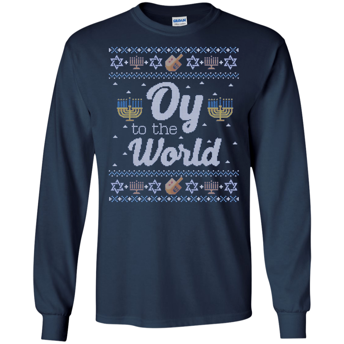 Funny Hanukkah Sweater Long Sleeve Shirt, Oy to the World