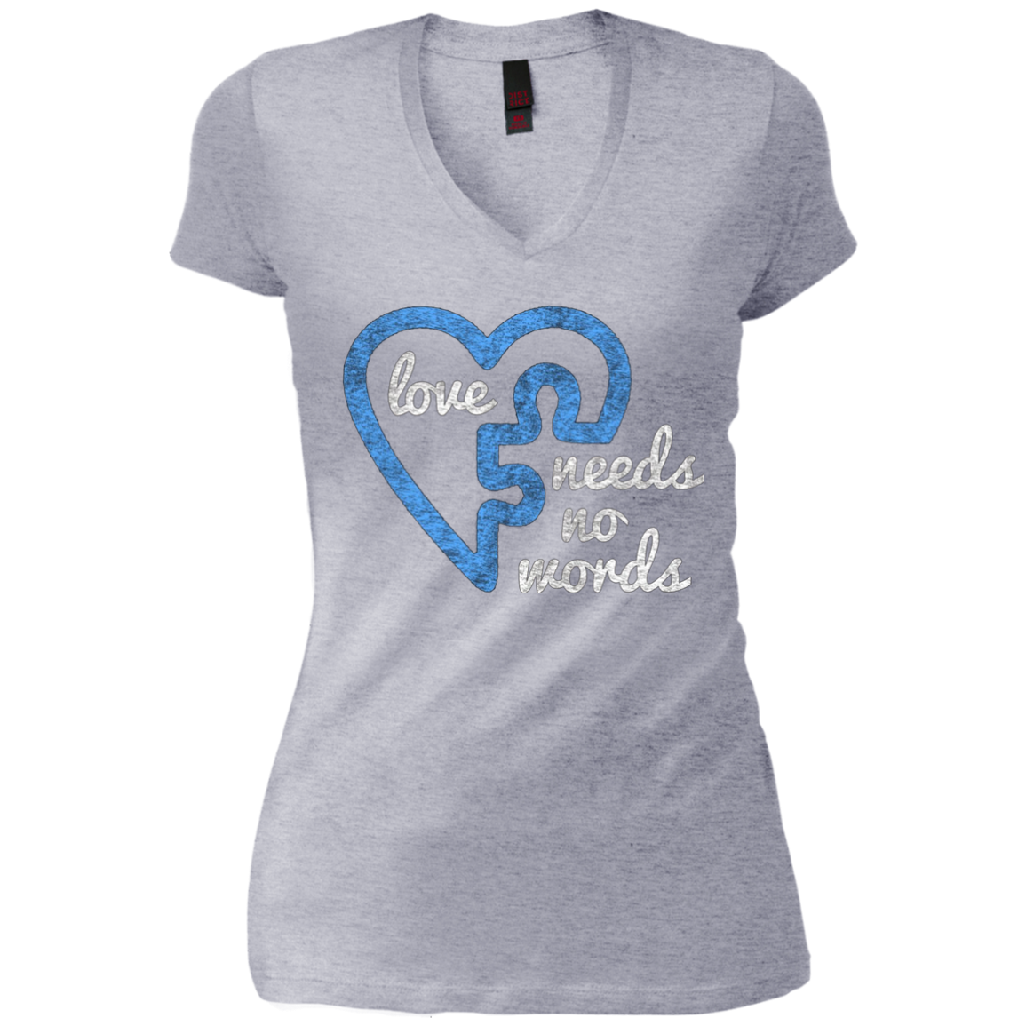 L'amour de l'autisme n'a pas besoin de mots T-shirt de pièce de puzzle en détresse
