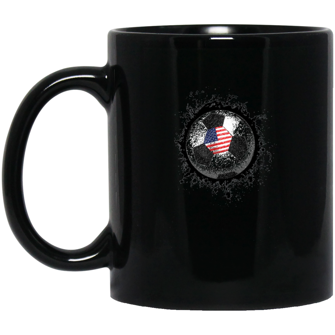 American Flag Soccer Ball Long Seeve T-Shirt - Mens Kids