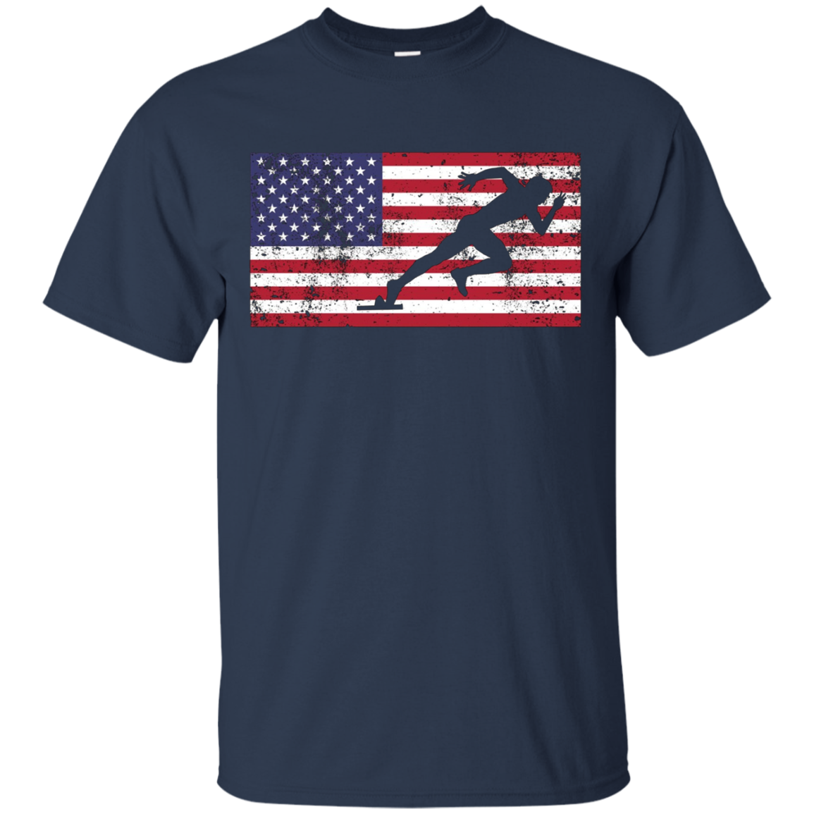 American Flag Runner Sprinter USA Patriotic T-Shirt Sport