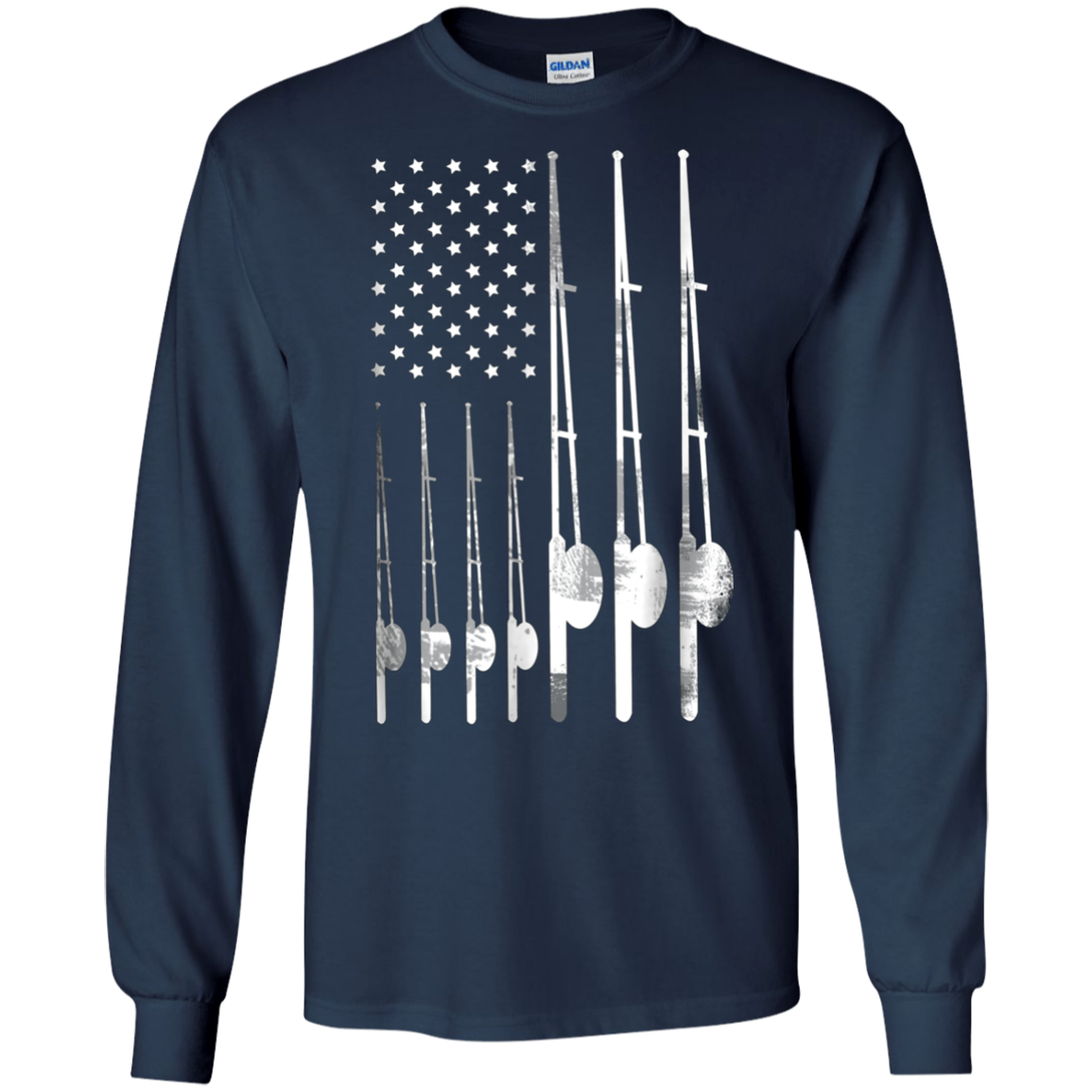 'Patriotic Fishing USA Flag' Cool Fishing July 4th Shirt
