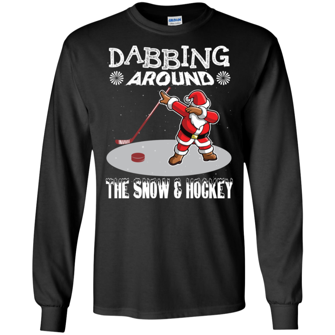Santa Dabbing Around The Snow & Playing Hockey Fun Shirt