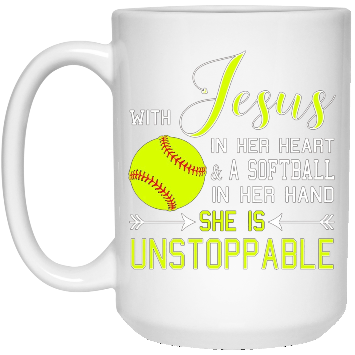 WITH JESUS IN HER HEART & A Softball Hand She Is T-Shirt