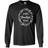 Image of "Grateful Thankful Blessed " Floral Thanksgiving Fall Tee