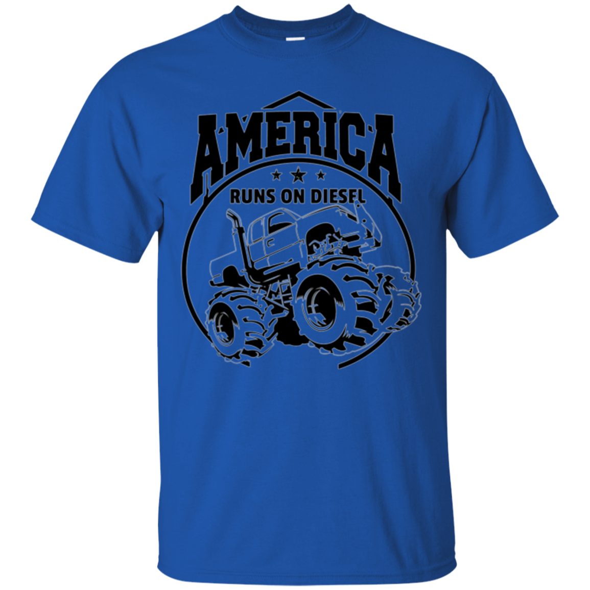 America Runs On Diesel Gear Monster SUV Truck Black T-Shirt