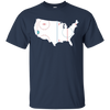 Image of American Map Shirt Ice Hockey Rink Novelty Long Sleeve Tee