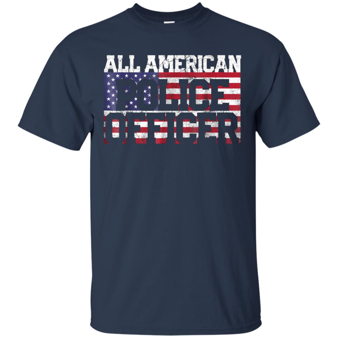 4th of July TShirt All American Police Officer Father's Day
