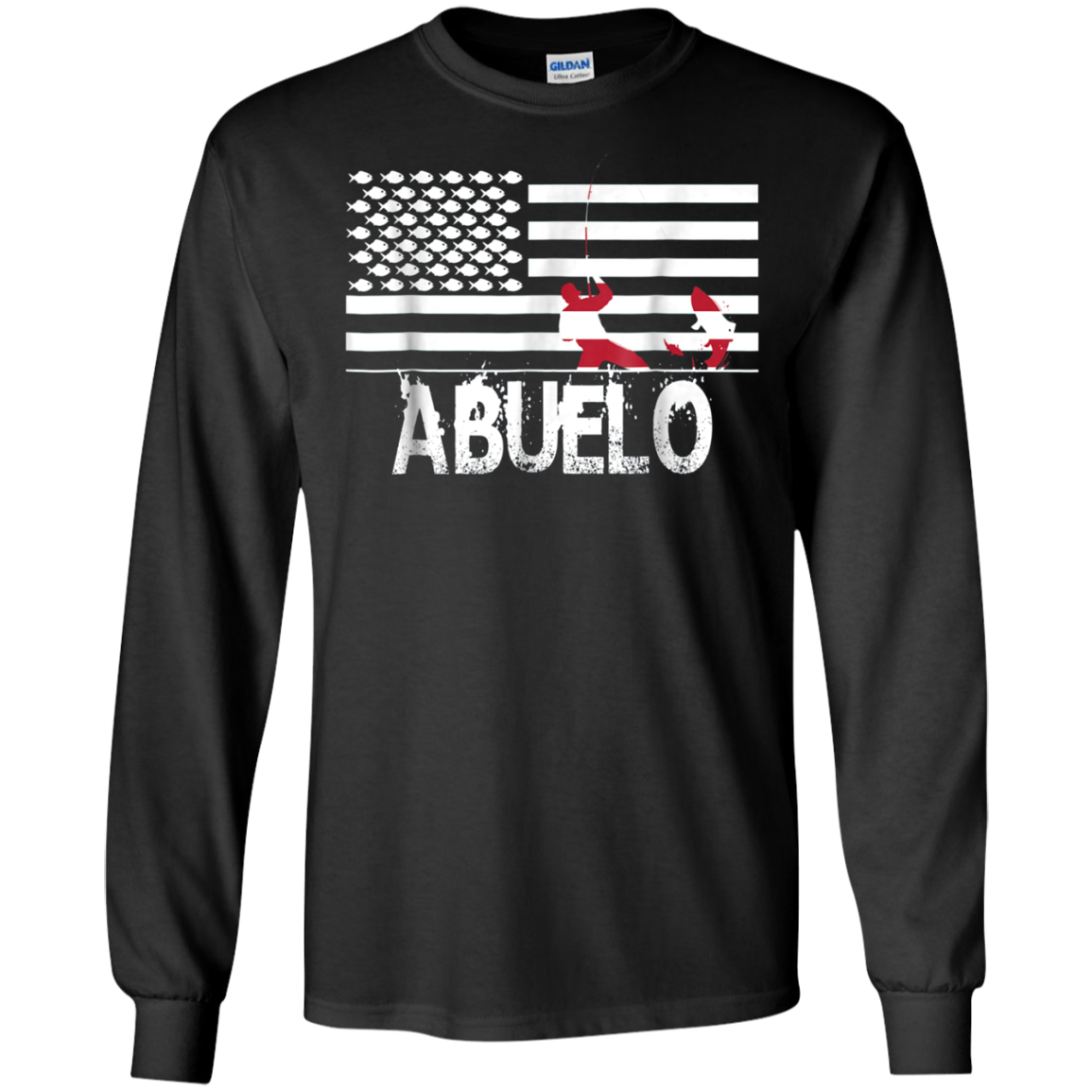 ABUELO Fishing Shirt with Patriotic Flag - Fishing Dad Gifts