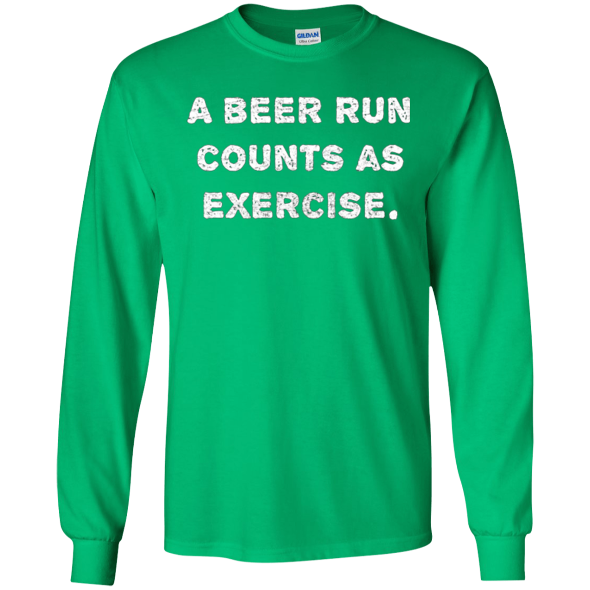 "A beer run counts as exercise." funny beer workout t-shirt