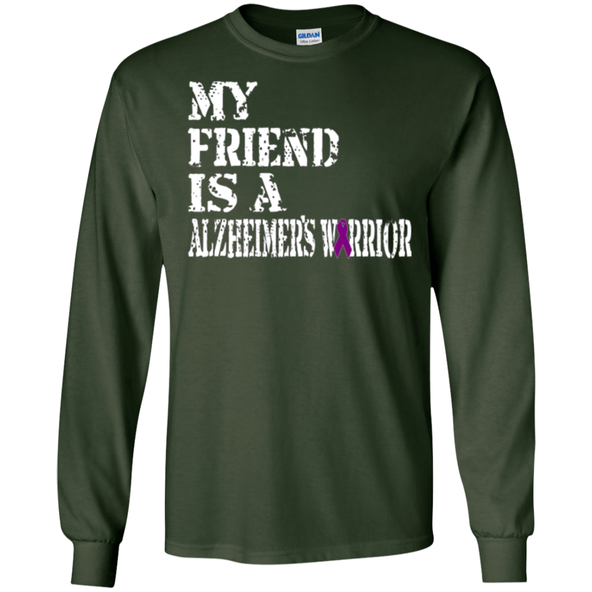 Alzheimer's Awareness T-Shirt For Friends Purple Ribbon Tee