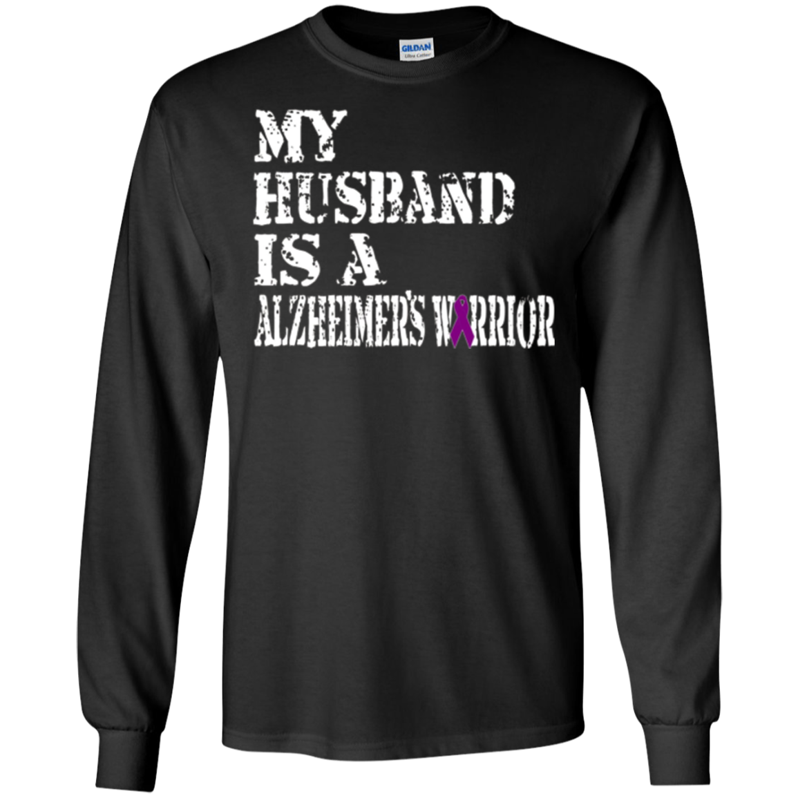 Alzheimer's Awareness T Shirt For Husbands Purple Ribbon Tee