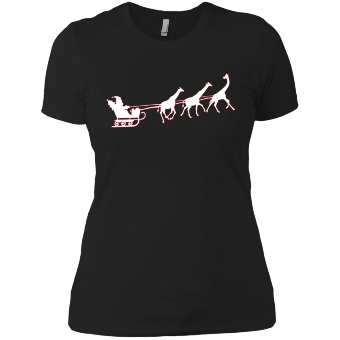 African Santa Sleigh Giraffe T-shirt Merry Christmas Gifts