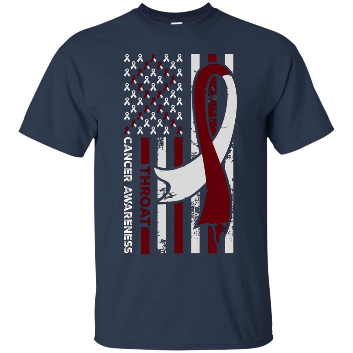 American Flag THROAT Cancer Awareness T-Shirt