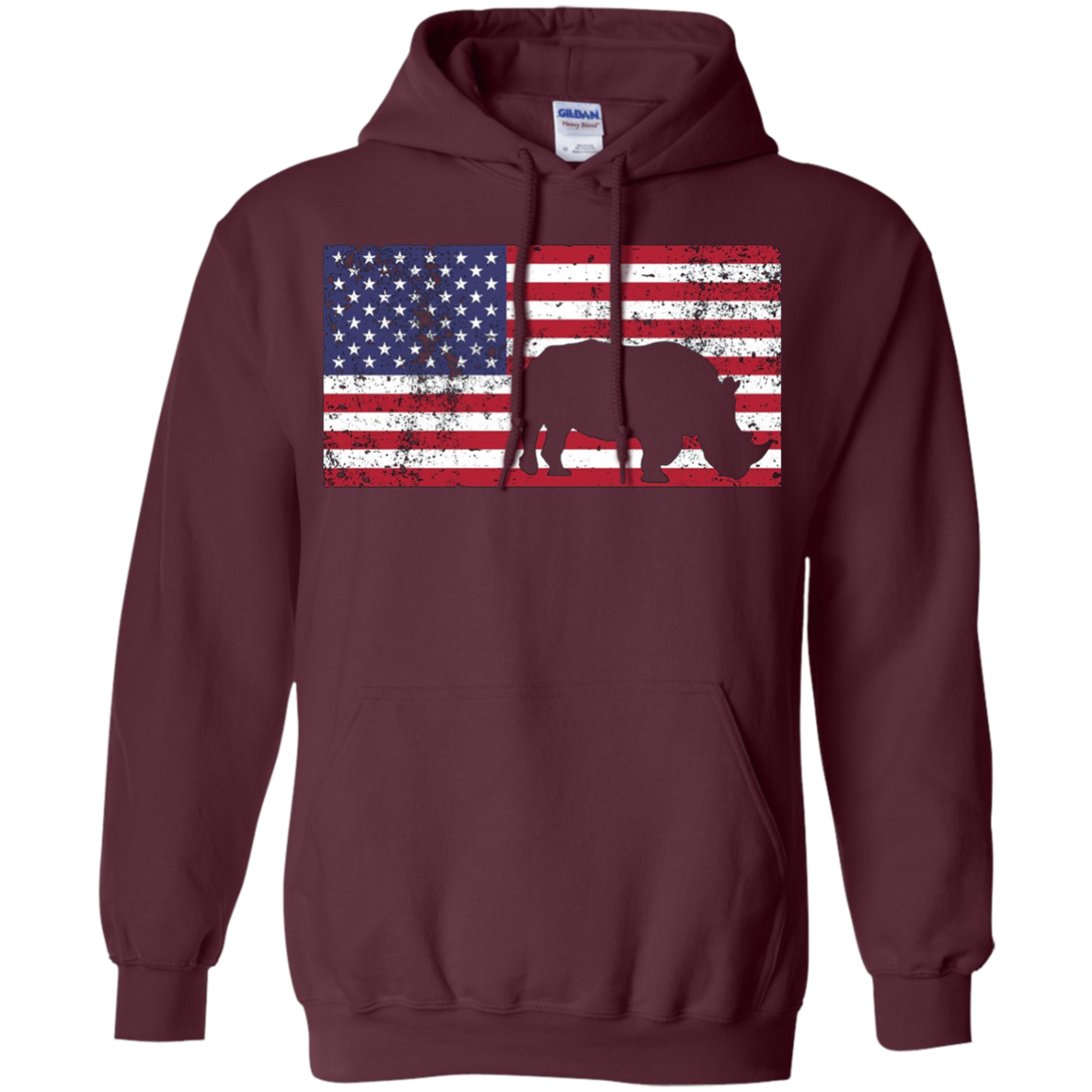 American Flag Rhino Love Conservation Rhinoceros T-Shirt Fun