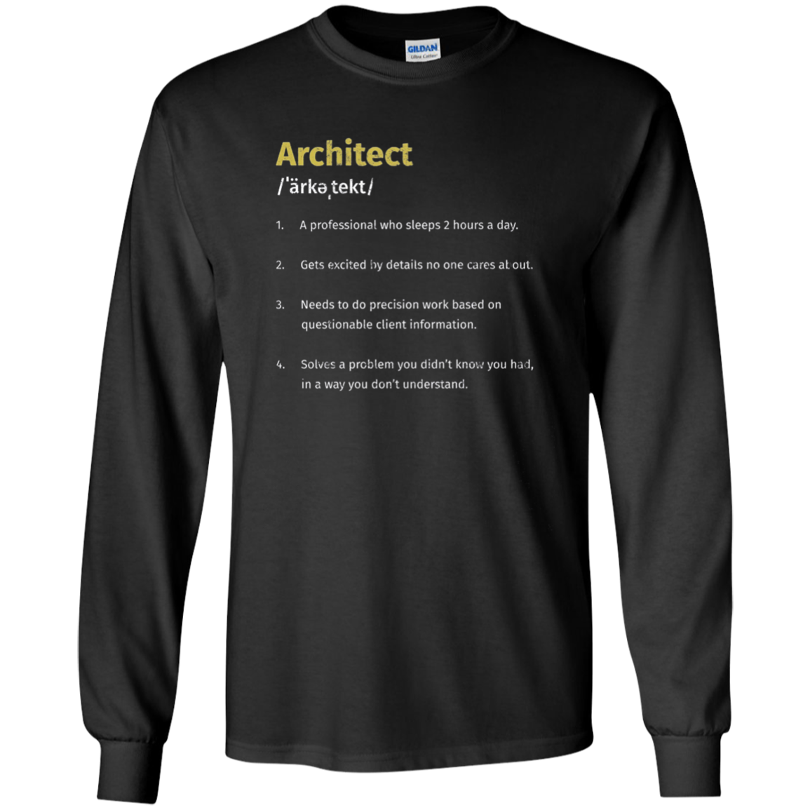 Architect Definition Architecture Distressed Long T-Shirt