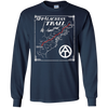 Image of Appalachian Trail Map Retro Long Sleeve Tee Shirt
