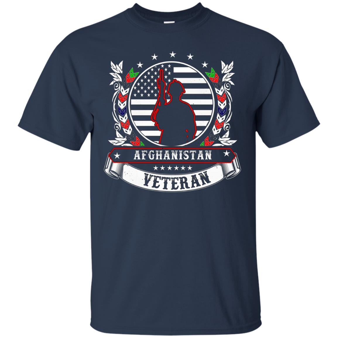 Afghanistan Military Combat Veteran T-Shirt [Back-Wreathe]